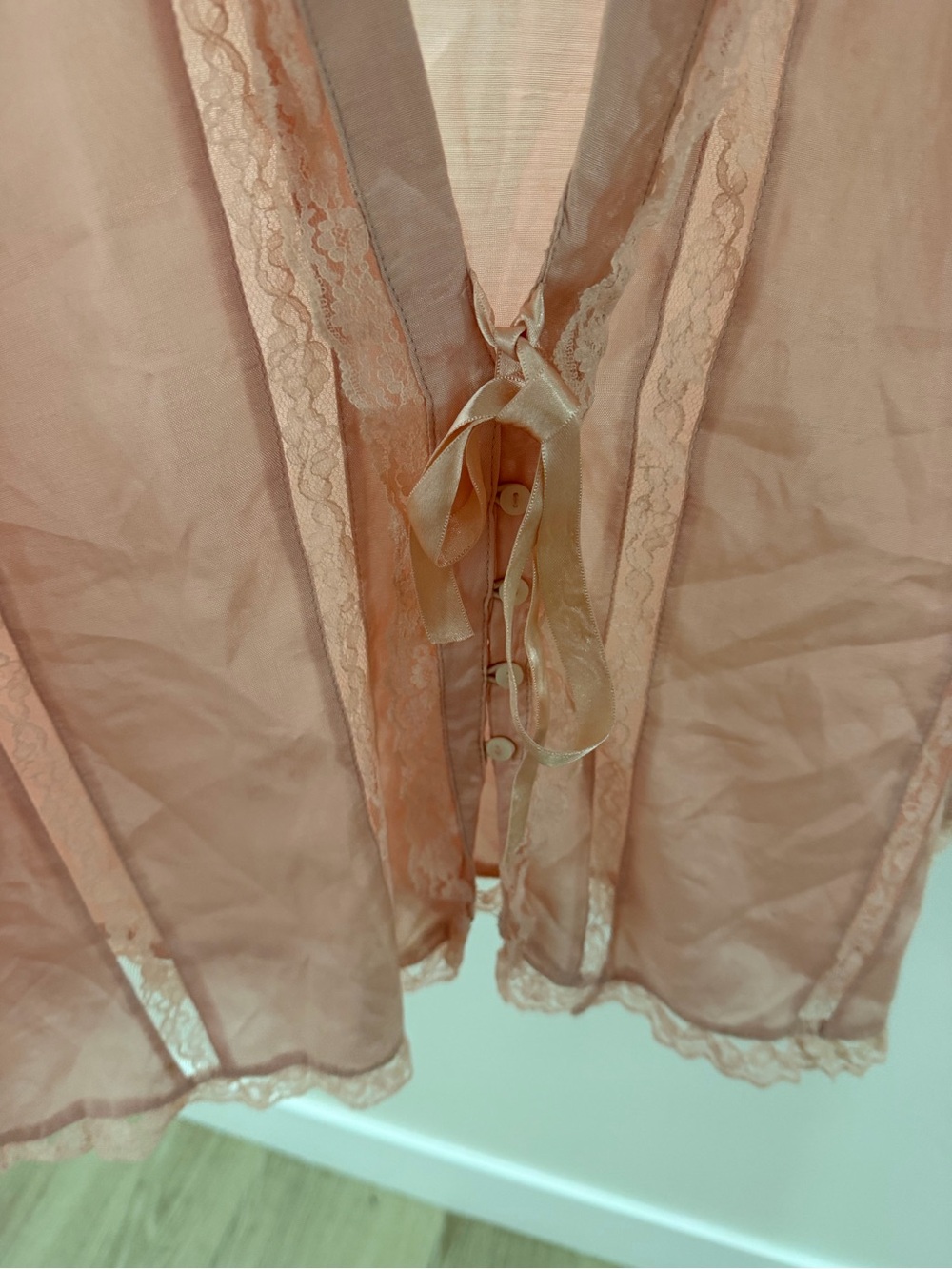 Free people Silky Lace-Trim Sleep Top in Blush Pink - Picture 6 of 6